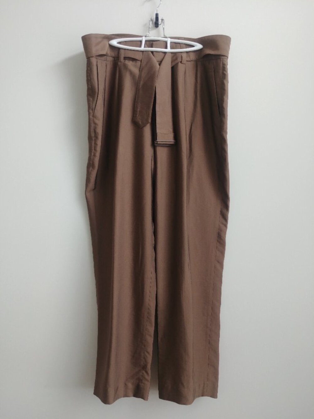 NEW WITH TAGS Vince size 16 silky pants trousers with belt olive taupe brown
